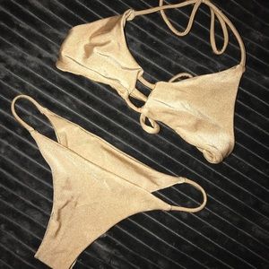 Champagne Two Piece Swimsuit- Brazilian Cut✨